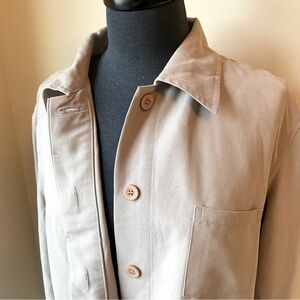 IN focus Shacket Long Sleeve Button Up Top Neutral Tan Lyocell Jacket NWT